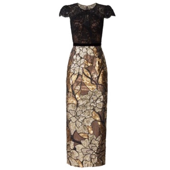 marchesa notte artwork sequin dress